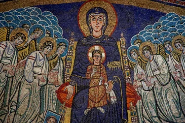 The Apse with the Virgin & Child with Donor (Pope Paschal) and Angels